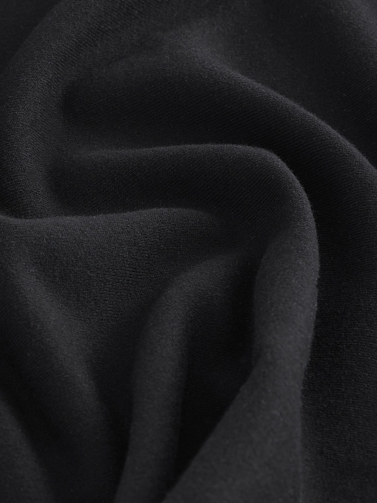 Black Relaxed Fit Jersey Short Sleeve Dress - Image 6 of 6