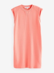 Coral Pink Relaxed Fit Jersey Short Sleeve Dress - Image 4 of 5