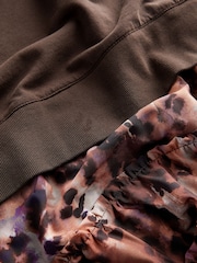 Chocolate Brown Animal Layered Sweatshirt Long Sleeve Animal Print Dress - Image 6 of 6