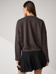 Dark Brown Slinky Crew Neck Long Sleeve Sweatshirt - Image 2 of 6