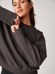 Dark Brown Slinky Crew Neck Long Sleeve Sweatshirt - Image 4 of 6