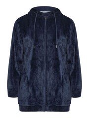 Blau - Yours Curve Bademantel mit Kapuze und Reissverschluss - Bild 6 von 6