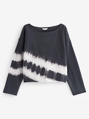 Navy Tie Dye Relaxed Fit Slouch Sweat Top - Image 5 of 6