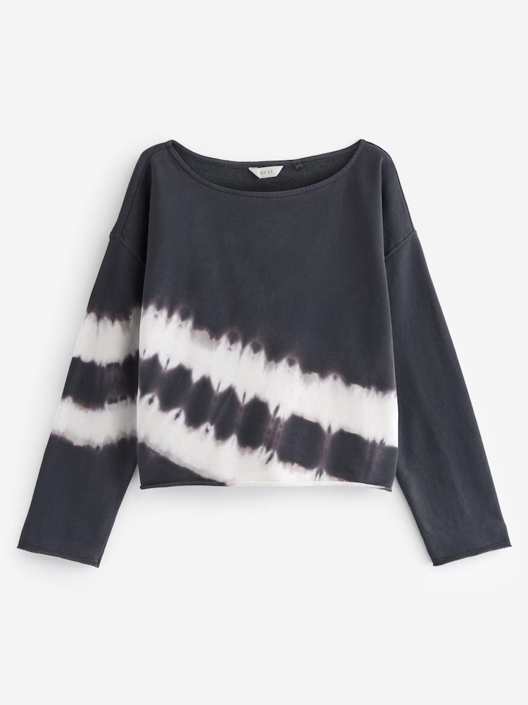 Navy Tie Dye Relaxed Fit Slouch Sweat Top - Image 5 of 6