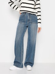 Long Tall Sally Blue Wide Leg 100% Cotton Jeans - Image 1 of 4