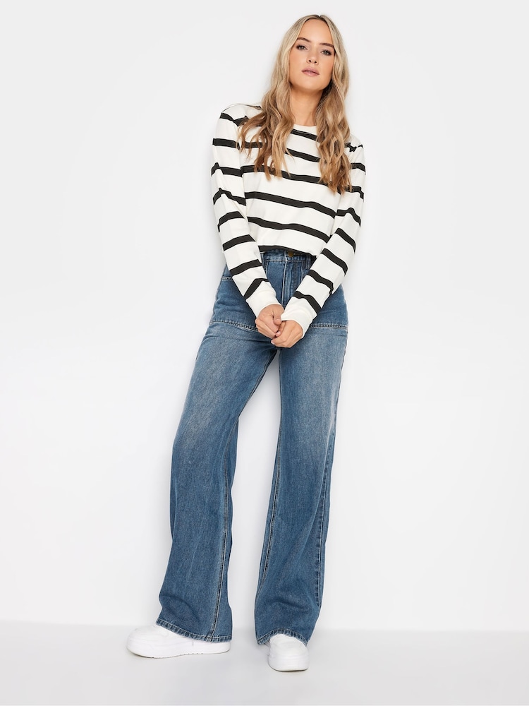 Long Tall Sally Blue Wide Leg 100% Cotton Jeans - Image 3 of 4