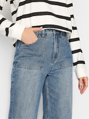 Long Tall Sally Blue Wide Leg 100% Cotton Jeans - Image 4 of 4