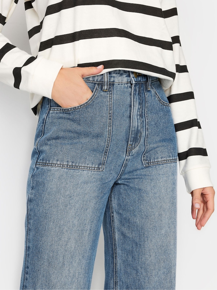 Long Tall Sally Blue Wide Leg 100% Cotton Jeans - Image 4 of 4