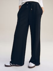 Black Slinky Wide Leg Corduroy Side Stripe Track Trousers - Image 3 of 7
