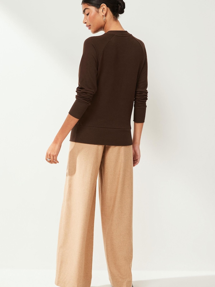 Chocolate Brown Cosy Soft Touch Lightweight Jumper Top - Image 2 of 6