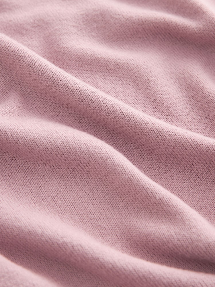 Blush Pink Cosy Short Sleeve Crew Neck Jumper - Image 5 of 5