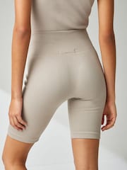 Grey High Waist Ribbed Cycling Shorts - Image 3 of 6