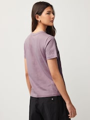 Mauve Purple Essential Pure 100% Cotton Short Sleeve Crew Neck T-Shirt - Image 2 of 5