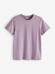 Mauve Purple Essential Pure 100% Cotton Short Sleeve Crew Neck T-Shirt - Image 4 of 5
