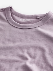 Mauve Purple Essential Pure 100% Cotton Short Sleeve Crew Neck T-Shirt - Image 5 of 5