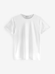 Black/White/Coral/Stripe/Cobalt Crew Neck Cotton Rich T-Shirt 5 Pack - Image 6 of 10