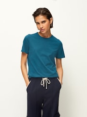 Bleu de sarcelle - T-shirt à manches courtes en coton riche en coton The Everyday - Image 1 of 5