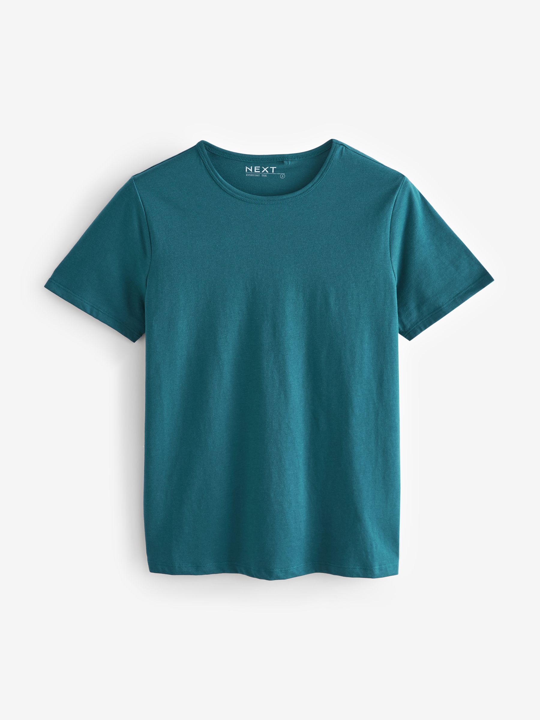 格安新品  Buy Teal Short Rich Cotton Neck Crew Everyday The Blue デプレ