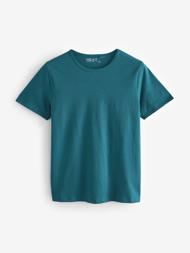 Bleu de sarcelle - T-shirt à manches courtes en coton riche en coton The Everyday - Image 4 of 5