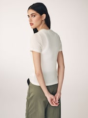 Crudo - Camiseta de manga corta de canalé con diseño suave al tacto con TENCEL™ Lyocell - Imagen 2 de 7