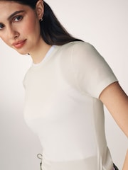 Crudo - Camiseta de manga corta de canalé con diseño suave al tacto con TENCEL™ Lyocell - Imagen 3 de 7