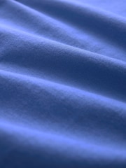 Blue Cobalt Shallow V-Neck 100% Cotton Rich Cap Sleeve T-Shirt - Image 6 of 6