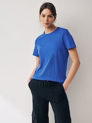 Cobalt Blue Essential Pure Cotton Short Sleeve Crew Neck T-Shirt - Image 1 of 6