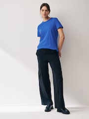 Cobalt Blue Essential Pure Cotton Short Sleeve Crew Neck T-Shirt - Image 2 of 6