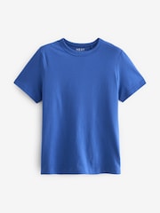 Cobalt Blue Essential Pure Cotton Short Sleeve Crew Neck T-Shirt - Image 5 of 6