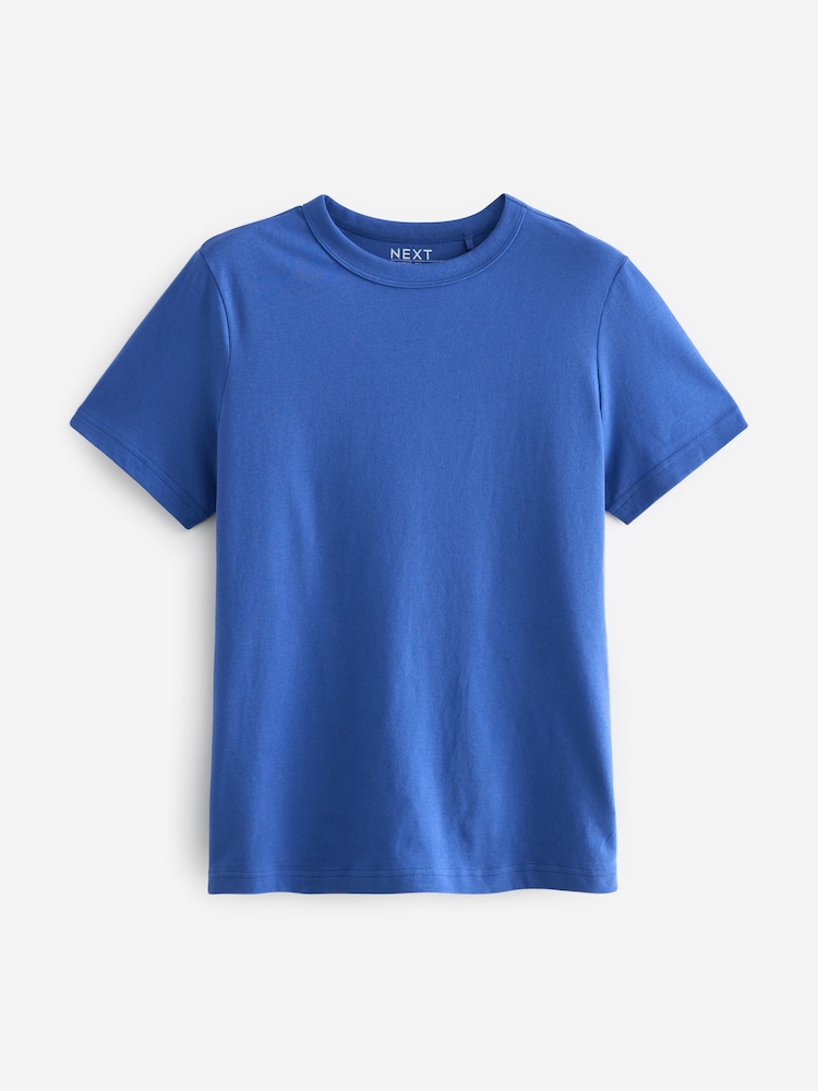 Kobaltblauw - Must-have zuiver katoenen T-shirt met ronde hals en korte mouwen - Image 5 of 6