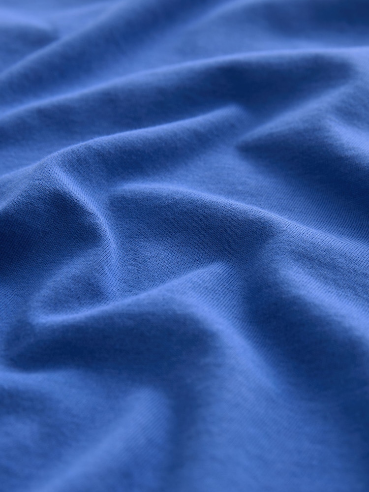 Cobalt Blue Essential Pure Cotton Short Sleeve Crew Neck T-Shirt - Image 6 of 6
