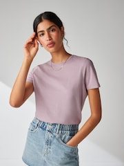 Pink The Everyday Crew Neck Cotton Rich Short Sleeve T-Shirt - Image 1 of 6