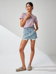 Pink The Everyday Crew Neck Cotton Rich Short Sleeve T-Shirt - Image 2 of 6