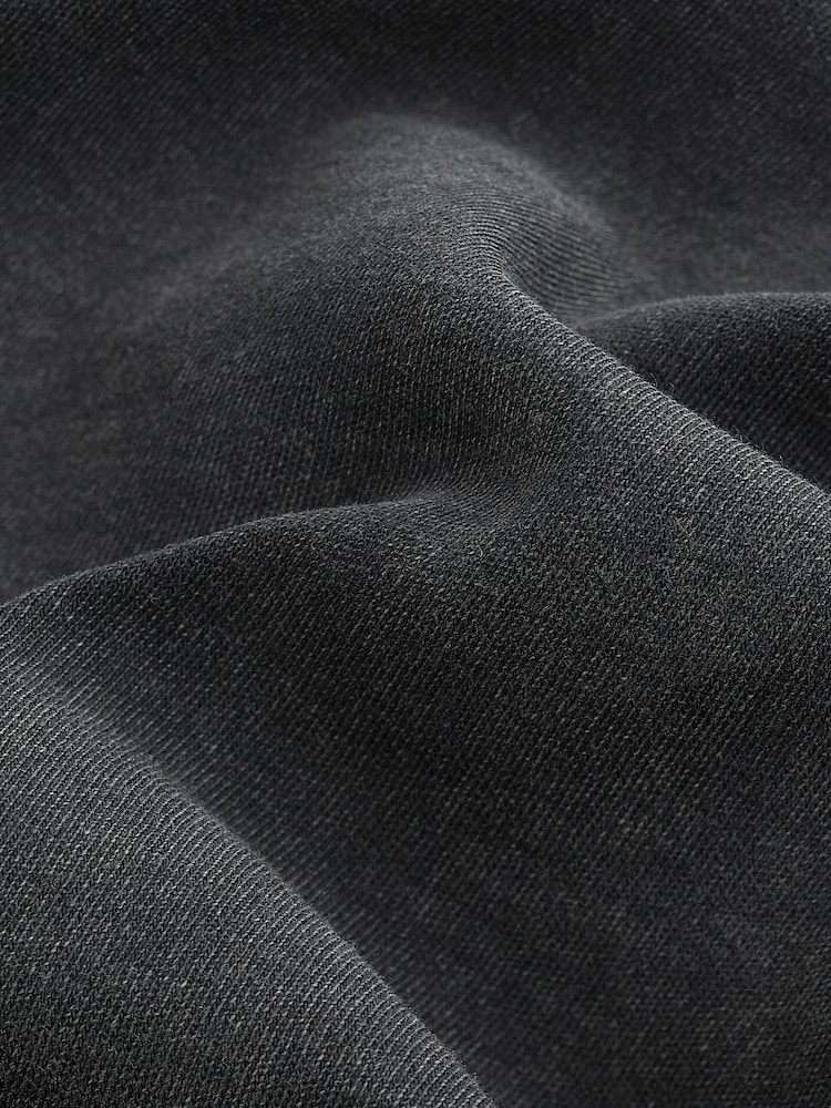 Charcoal Grey 100% Cotton Relaxed Fit Heavyweight Longline Crew Neck T-Shirt - Image 7 of 7