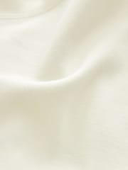 Ecru White Relaxed Fit Heavyweight Longline Crew Neck 100% Cotton T-Shirt - Image 6 of 6