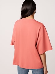 Pink Oversized Relaxed Fit Boxy Heavyweight Crew Neck T-Shirt - Image 3 of 6