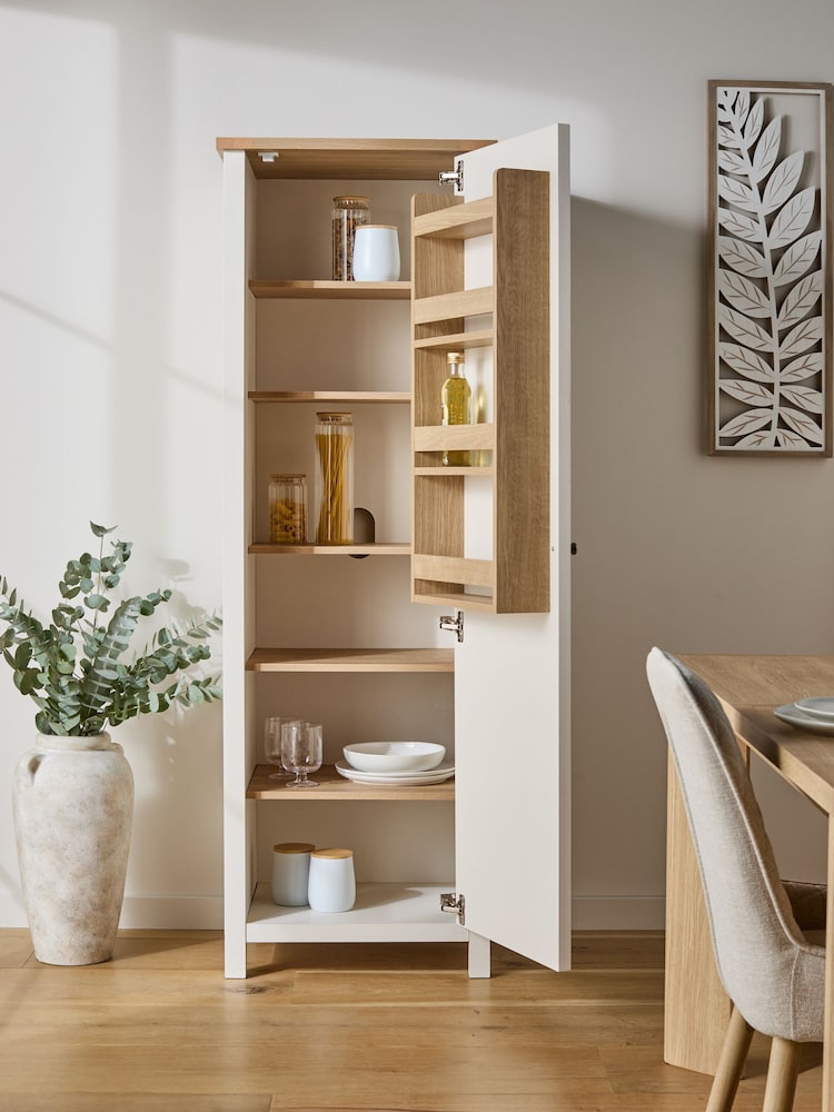 Cream Malvern Oak Effect Kitchen Larder Cupboard - Image 1 of 12