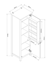 Cream Malvern Oak Effect Kitchen Larder Cupboard - Image 4 of 12