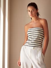 Monochrome Cotton Rich Bandeau Boobtube Top - Image 1 of 5