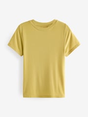 Celery Green Soft Touch Ribbed Short Sleeve T-Shirt with TENCEL™ Lyocell - Image 5 of 6