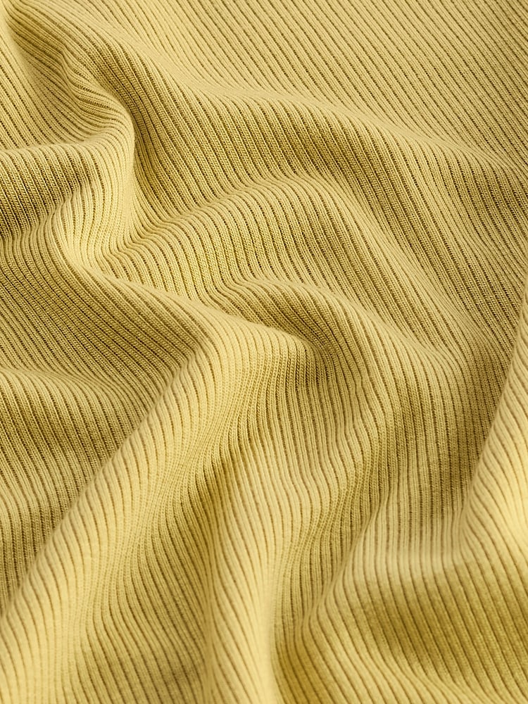 Celery Green Soft Touch Ribbed Short Sleeve T-Shirt with TENCEL™ Lyocell - Image 6 of 6