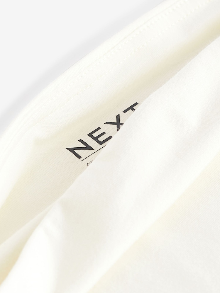 Ecru White Shorter Length Cotton Rich Bandeau Boobtube Top - Image 7 of 7