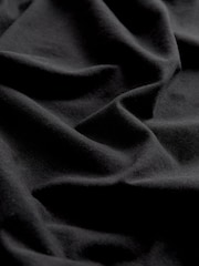 Black 100% Cotton Relaxed V-Neck Capped Sleeve Tunic Dress - Image 5 of 5