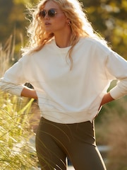 Khaki Green High Waist Ribbed Cycling Shorts - Image 2 of 6