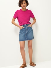Pink The Everyday Crew Neck Cotton Rich Short Sleeve T-Shirt - Image 2 of 6