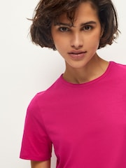 Pink The Everyday Crew Neck Cotton Rich Short Sleeve T-Shirt - Image 4 of 6