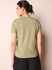 Olive Green The Everyday Crew Neck Cotton Rich Short Sleeve T-Shirt - Image 3 of 5