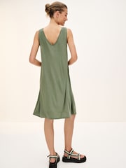 Green Sleeveless Slouch V-Neck Mini Dress - Image 3 of 4