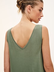 Green Sleeveless Slouch V-Neck Mini Dress - Image 4 of 4