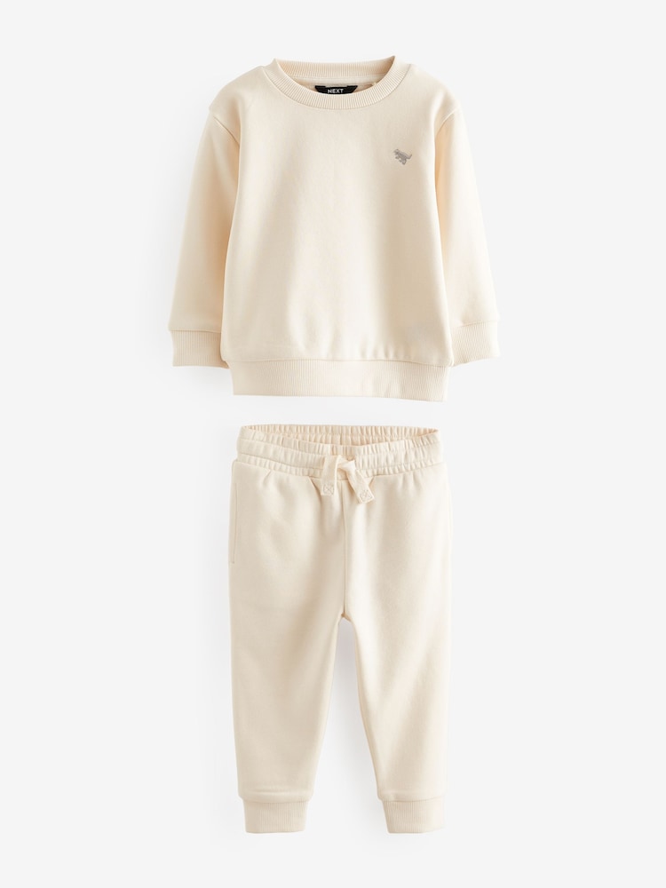 Stone/Cream Sweatshirt and Joggers 2 Pack Set (3mths-7yrs) - Image 5 of 7